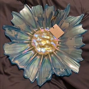 Akcam Blue Handmade Glass Flower Turkish Bowl